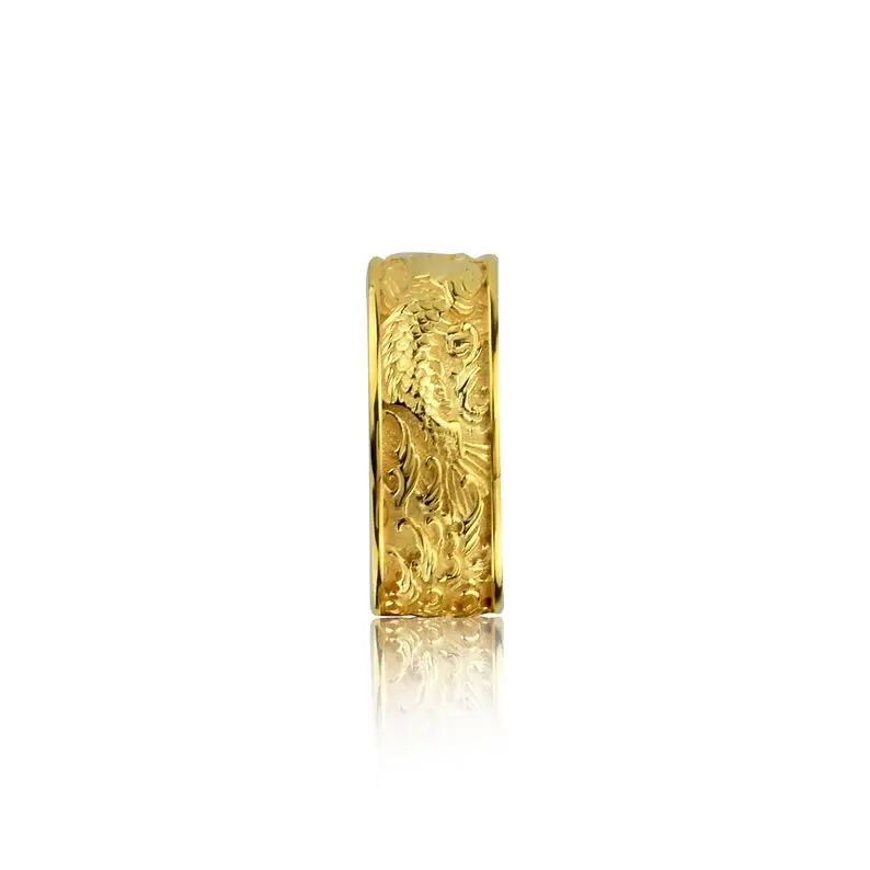 足金 999 龙凤浮雕黄金戒指