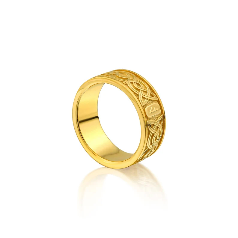 足金 999 凯尔特结符文戒指 | 复古图腾黄金指环 小众个性款